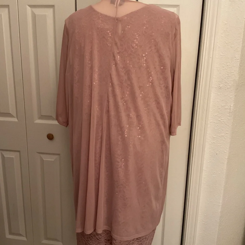 Catherine’s 2 Piece Dress Sparkly Dusty Rose Size 28W Plus Size - Picture 2 of 6